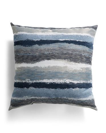 22X22 Indoor Outdoor Textured Stripe Pillow, Polyester | TJ Maxx