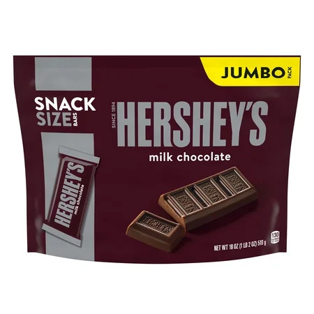 Hershey's Milk Chocolate Snack Size Candy, Jumbo Pack 18 oz | Walmart (US)