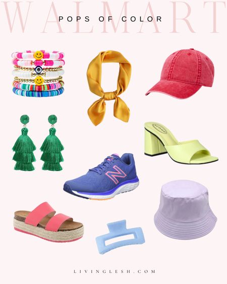Walmart fashion | Walmart outfits | Walmart accessories | Women's spring fashion | Statement earrings | Pops of color | Bucket hat | Hair clip | Baseball hat | Spring accessories

#LTKshoecrush #LTKfindsunder50 #LTKSeasonal