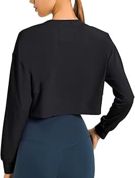 Micoson Womens Long Sleeve Crop Tops Workout Cropped Sweatshirts Summer Loose Fit Gym Yoga Shirts... | Amazon (US)