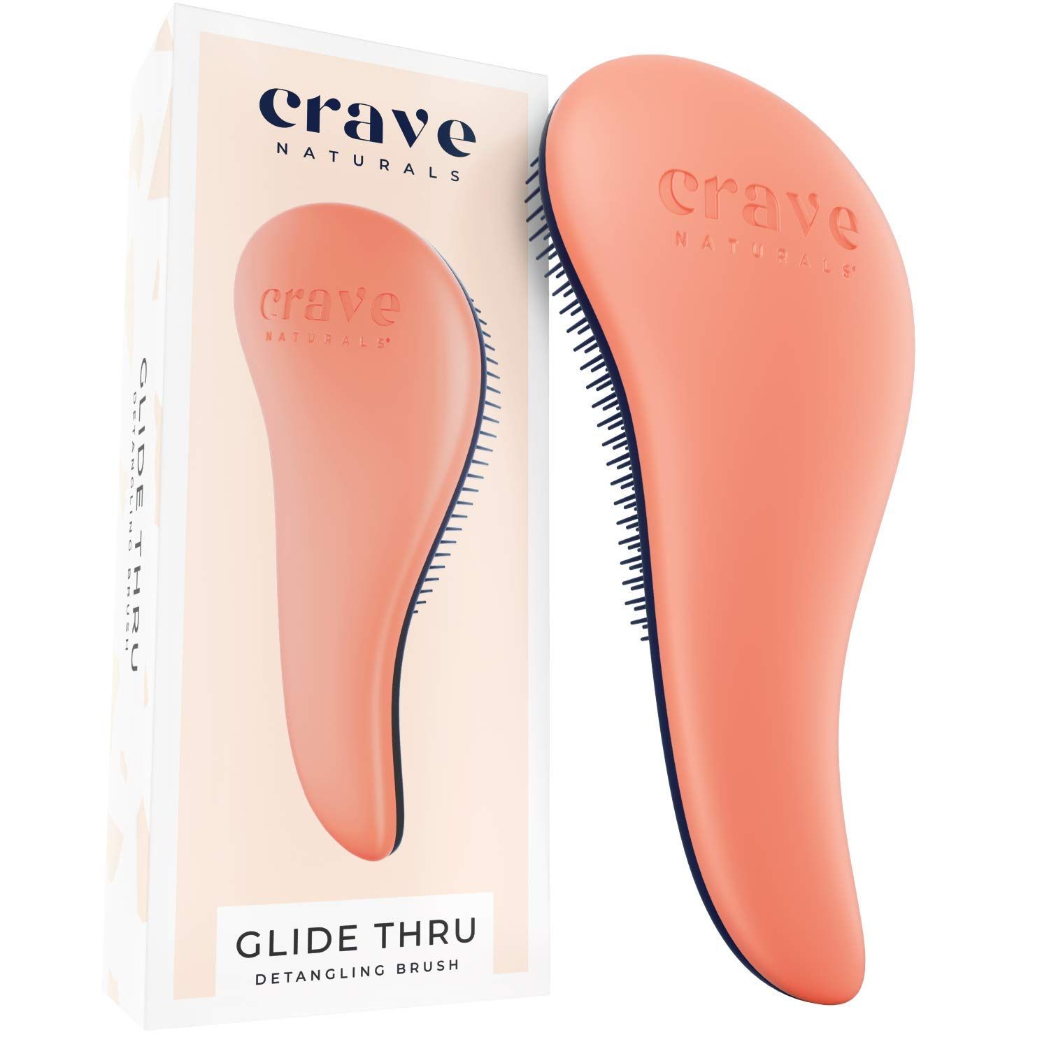 Crave Naturals Glide Thru Detangling Hair Brush for Adults & Kids Hair - Detangler Brush for Natu... | Amazon (US)