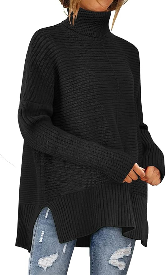 MixShe Womens Sweaters Fall Fashion Clothes Long Sleeve Tops Casual Turtleneck Shirts Ladies Tren... | Amazon (US)