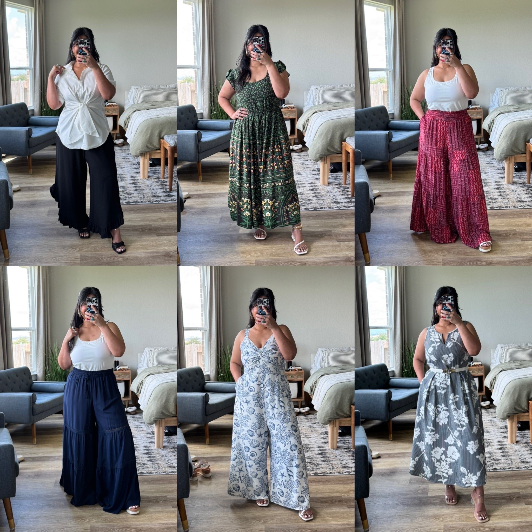 I’m 5’1” size 12 // the red pants and navy pants are a touch long but with my platform sandals, they work! 

WHITE TIE TOP: sized down to a 10/M
BLACK RUFFLE PANTS: wearing my true size 12/L
GREEN DRESS: sized down to a 10/M
WHITE TANK: sized down to a 10/M
RED PANTS: wearing my true size 12/L
NAVY PANTS: wearing my true size 12/L
BLUE/WHITE JUMPER: wearing my true size 12/L
FLORAL DRESS: sized down to a 10/M

#LTKMidsize #LTKPetite #LTKootd