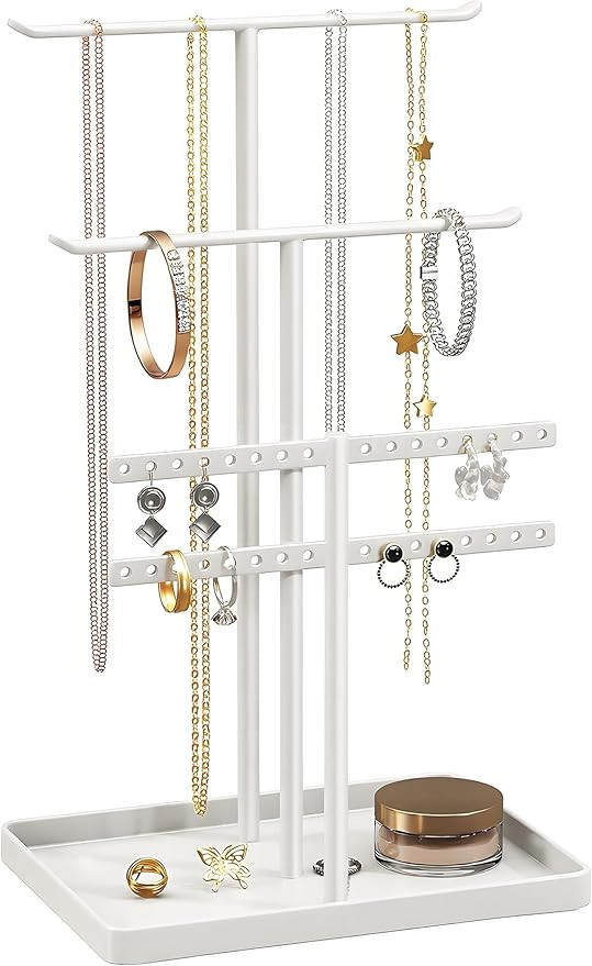 pickpiff Jewelry Stand Organizer, 14.5" Tall Sturdy Metal, 3-TierJewelry Holder for Necklace, Ear... | Amazon (US)