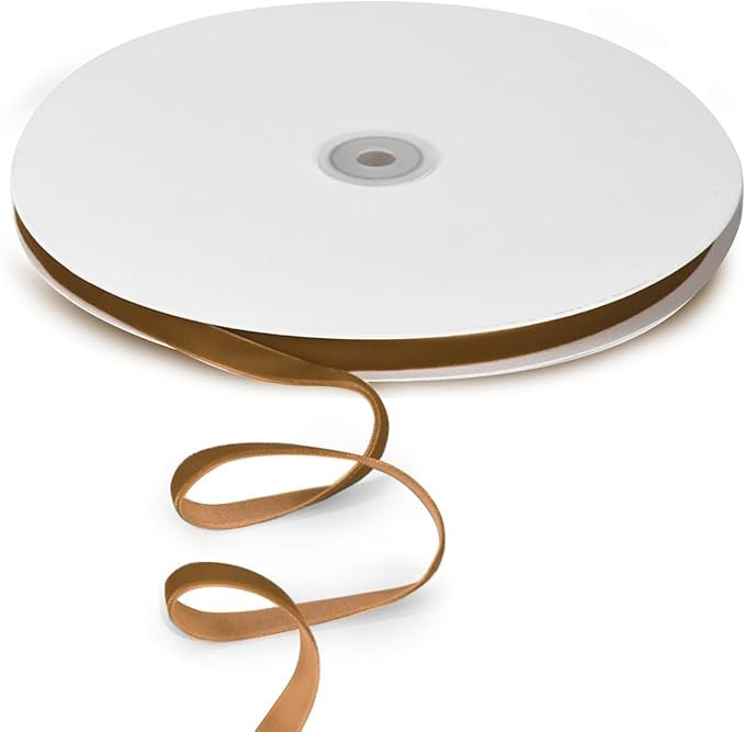 Velvet Ribbon for Christmas Tree Decoration Gift Wrapping Wreath DIY Crafts, Vintage Golden Brown... | Amazon (US)