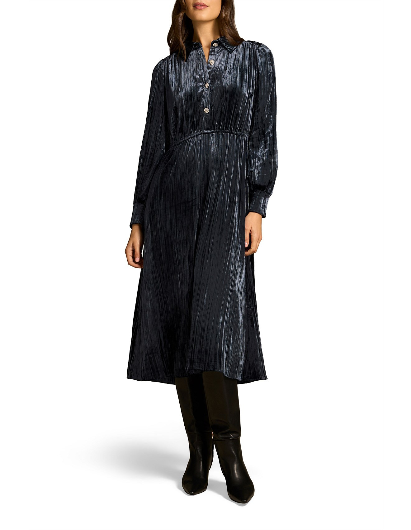 RE - VELVET SHIRT DRESS | David Jones (Australia & New Zealand)
