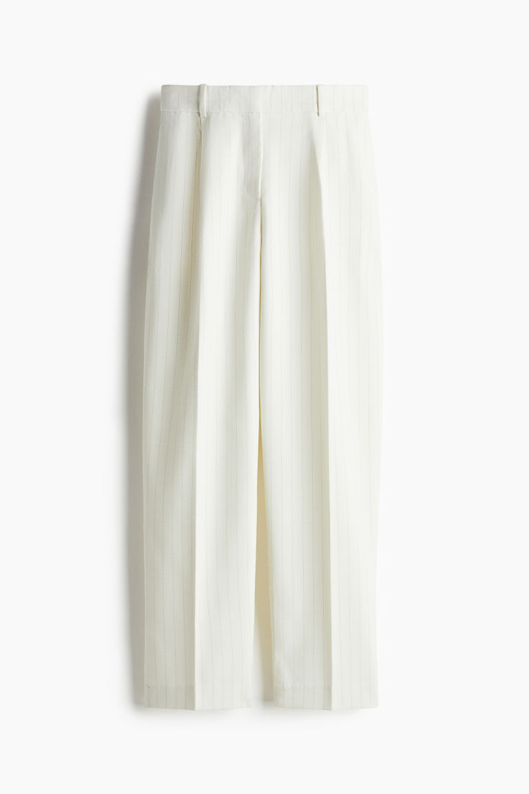 H & M - Tapered tailored trousers - White | H&M (UK, MY, IN, SG, PH, TW, HK)