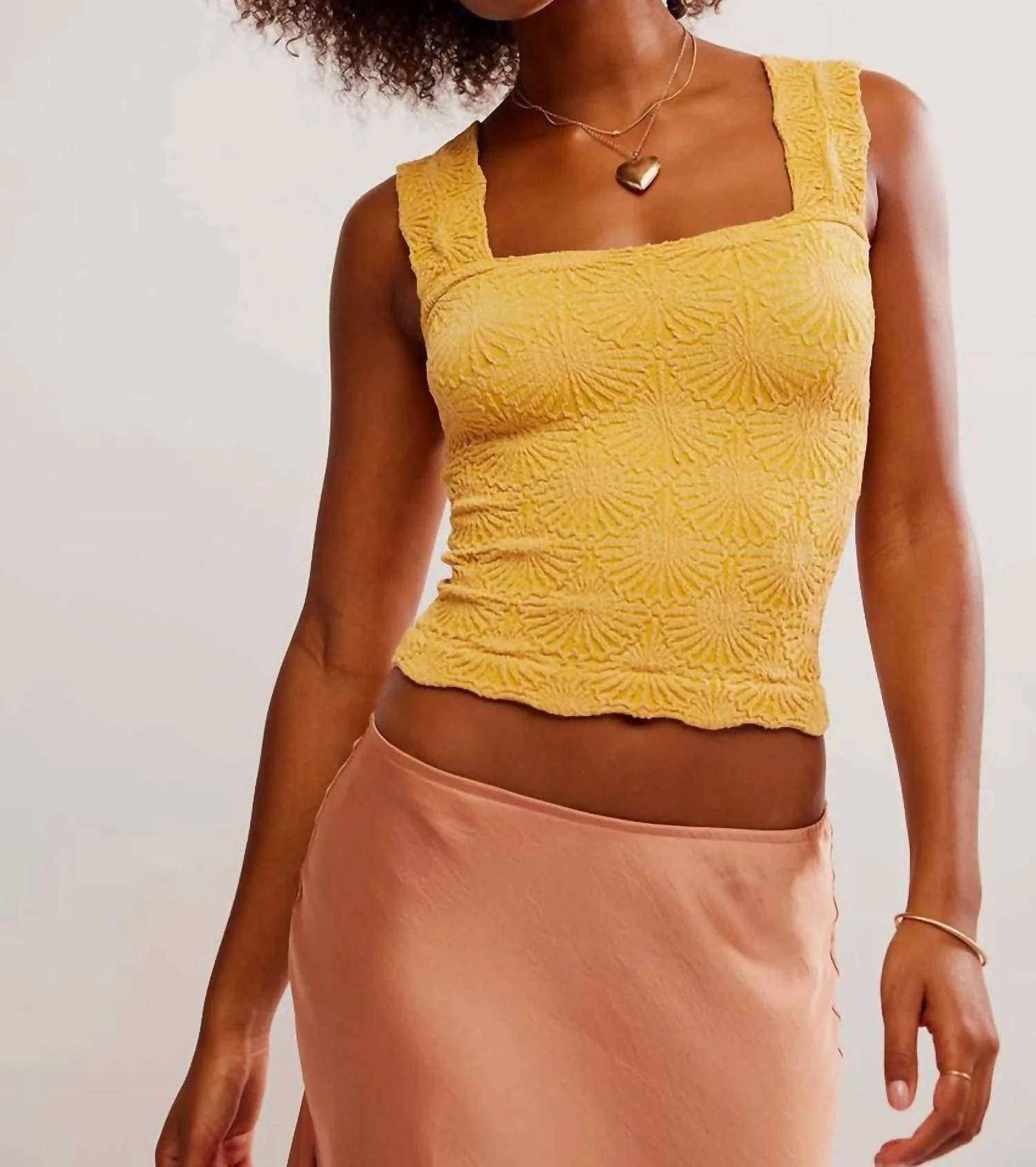 Golden Latte Love Letter Cami In Yellow | Shop Simon
