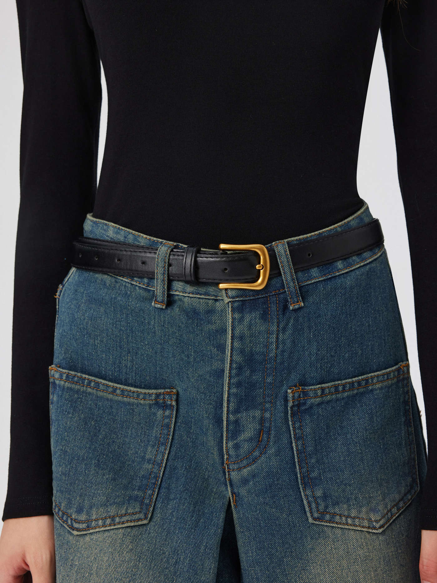 PU Leather CLASSIC BUCKLE BELT For Daily Casual Coffee Shop Work | Cider