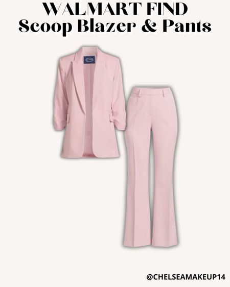 Walmart Find // Scoop Brand Pastel Pink Blazer Set 
