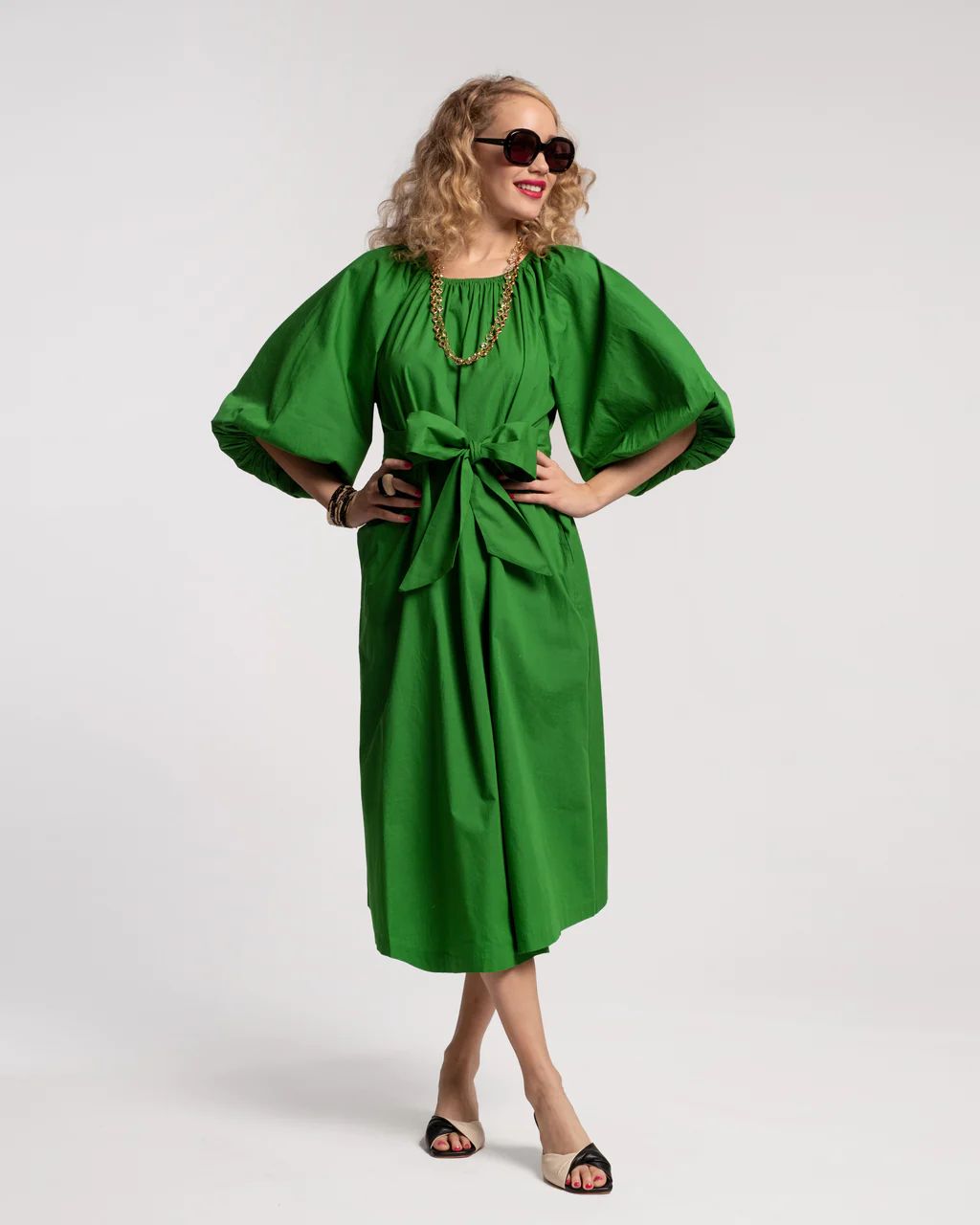 Bliss Midi Dress Green | Frances Valentine