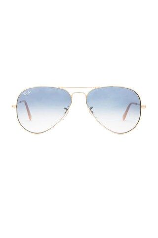 Ray-Ban Aviator in Arista and Gradient Light Blue from Revolve.com | Revolve Clothing (Global)