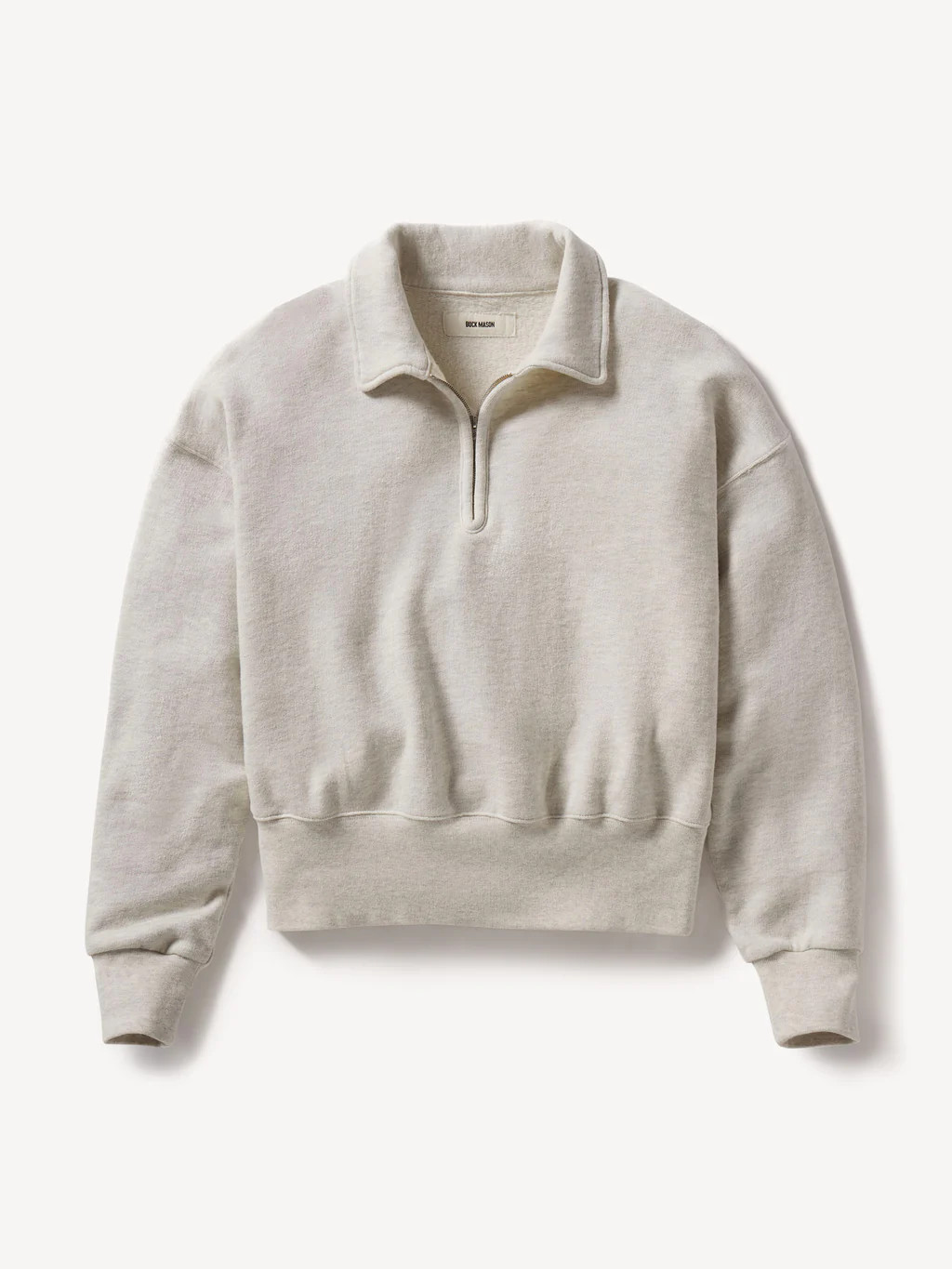 Heather Oat Vintage Interloop Quarter Zip - Buck Mason- Modern American Classics | Buck Mason