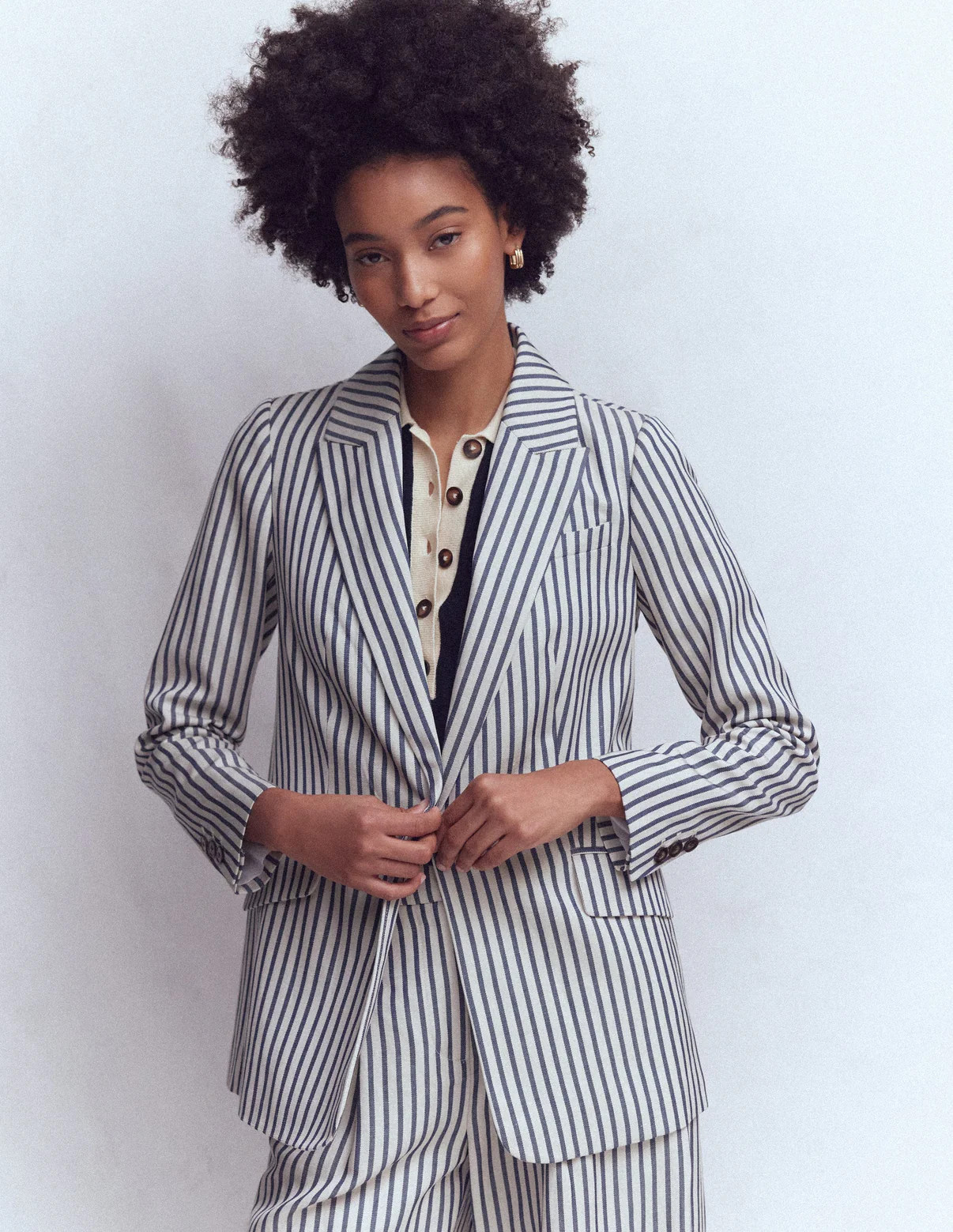 Woodbridge Lockerer Blazer-Blau und Naturwei\u00df Gestreift | Boden DE