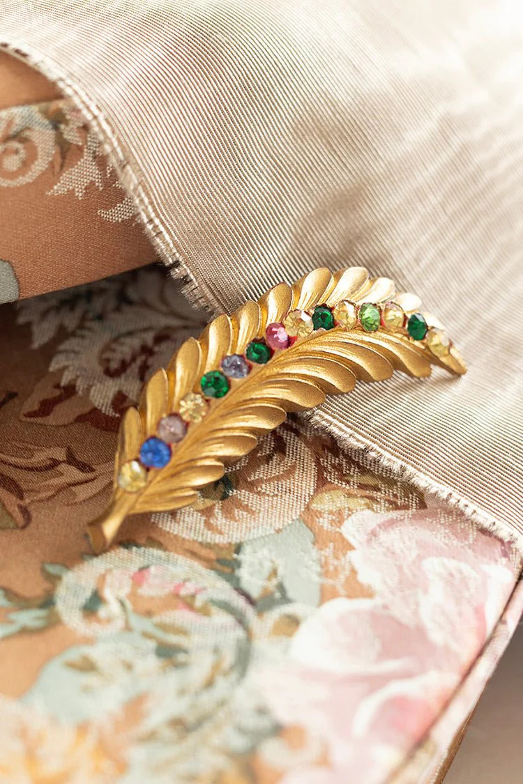 Vintage Multicolor Bling Feather Brooch | Flea Style