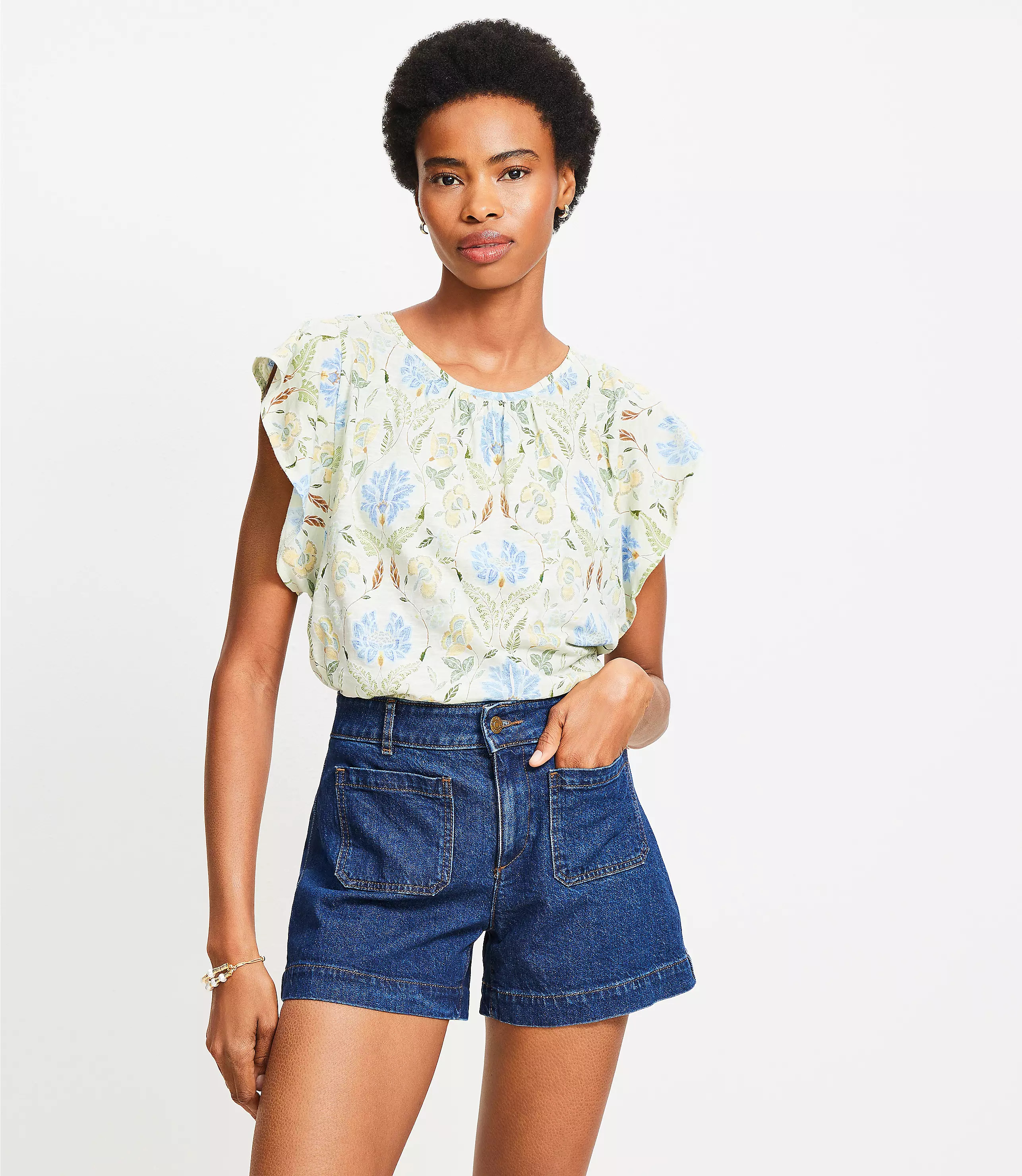 Garden Crochet Flutter Top | LOFT