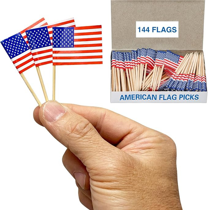 288 Count | KingSeal American USA Flag Toothpicks, 2.5 Inch, Ideal for Sandwiches, Appetizers, Cu... | Amazon (US)