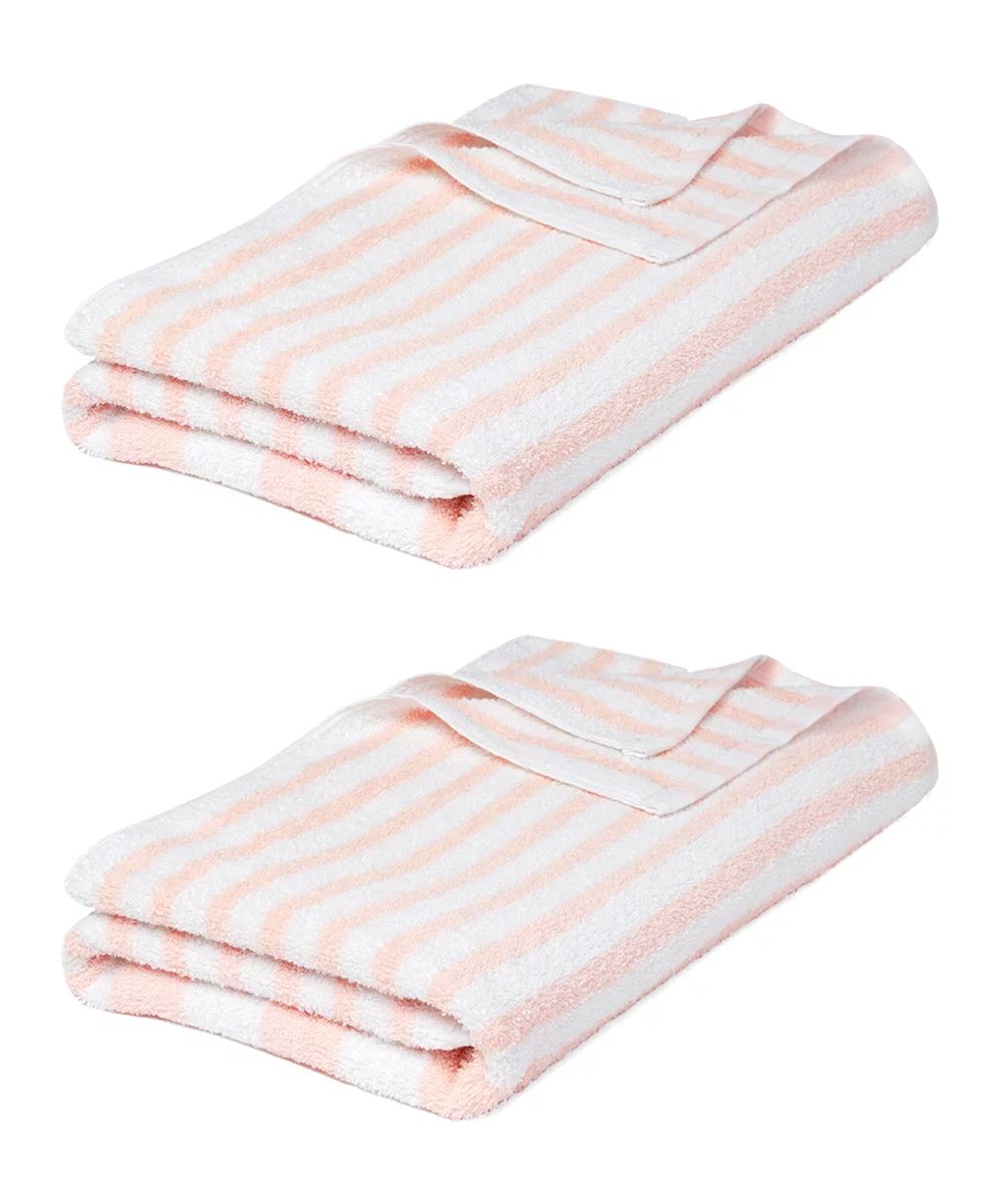 Star Linen Striped Pink Cotton Beach Towel Set (3 Piece) - Walmart.com | Walmart (US)
