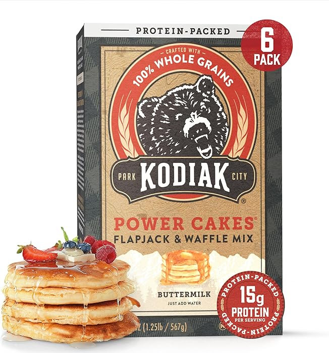 Kodiak Cakes Protein Pancake Power Cakes, Flapjack and Waffle Baking Mix, Buttermilk, 20 Oz, (Pac... | Amazon (US)