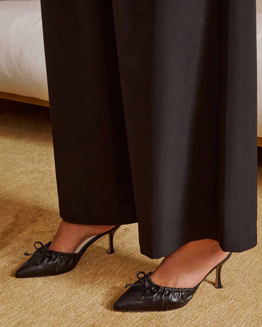 Laina Bow Ruched Heeled Mule | VICI