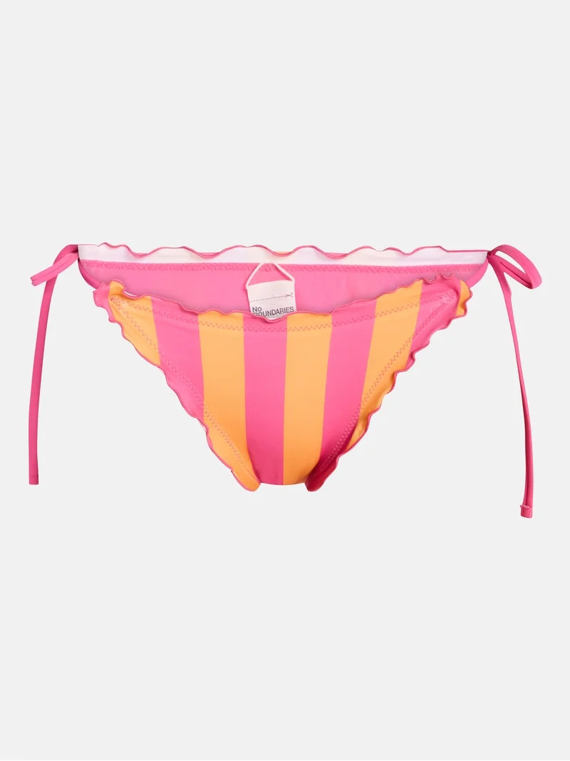 No Boundaries Striped Side Tie Bikini Bottoms, Women's XXS-XXL | Walmart (US)