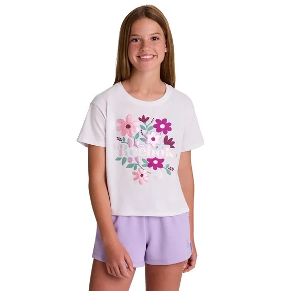 Reebok Girl's Floral Fun Graphic T-Shirt, Sizes 4-18 | Walmart (US)