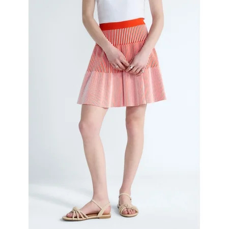 Free Assembly Women s and Women s Plus Ribbed Stitch Tiered Mini Skirt. Sizes XS-4X | Walmart (US)