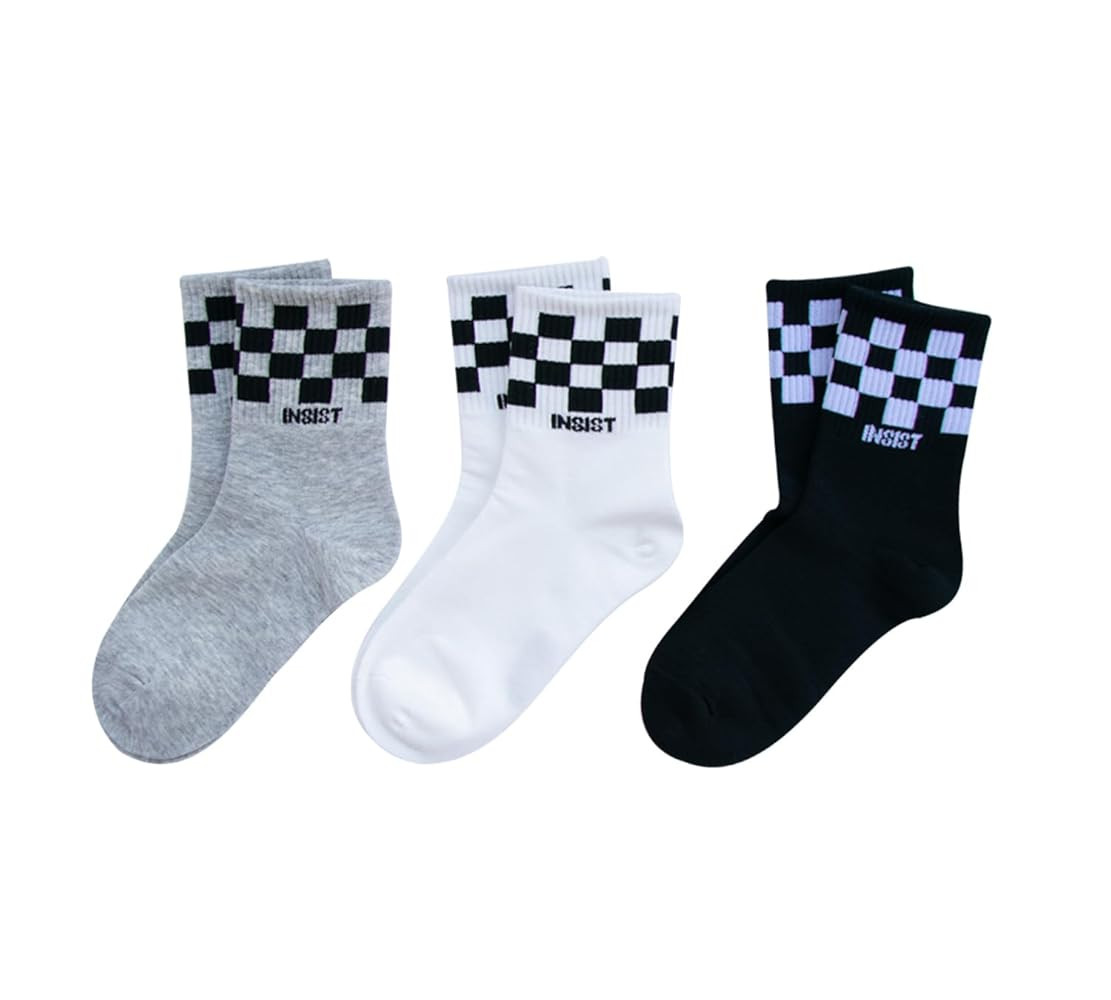 Boys Checkered Crew Socks Plaid Cotton Socks Breathable Cute 3/5 Pairs Toddler Socks 1-12 Years | Amazon (US)