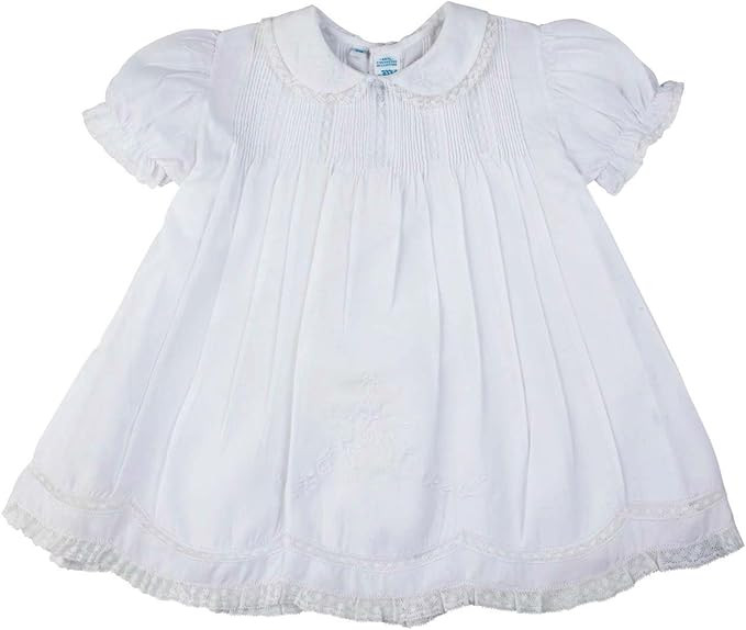 Feltman Brothers Baby-Girls Solid Embroidered Slip Dress with Collar 3M | Amazon (US)