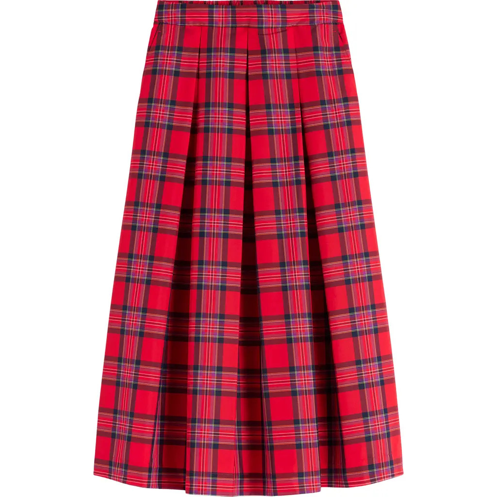 Boden Verity Tartan Midi Skirt in Red Navy/Purple Brand Check at Nordstrom, Size 14 | Nordstrom