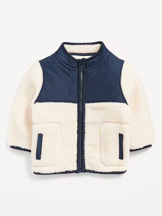 Unisex Color-Blocked Sherpa Jacket for Baby | Old Navy (US)