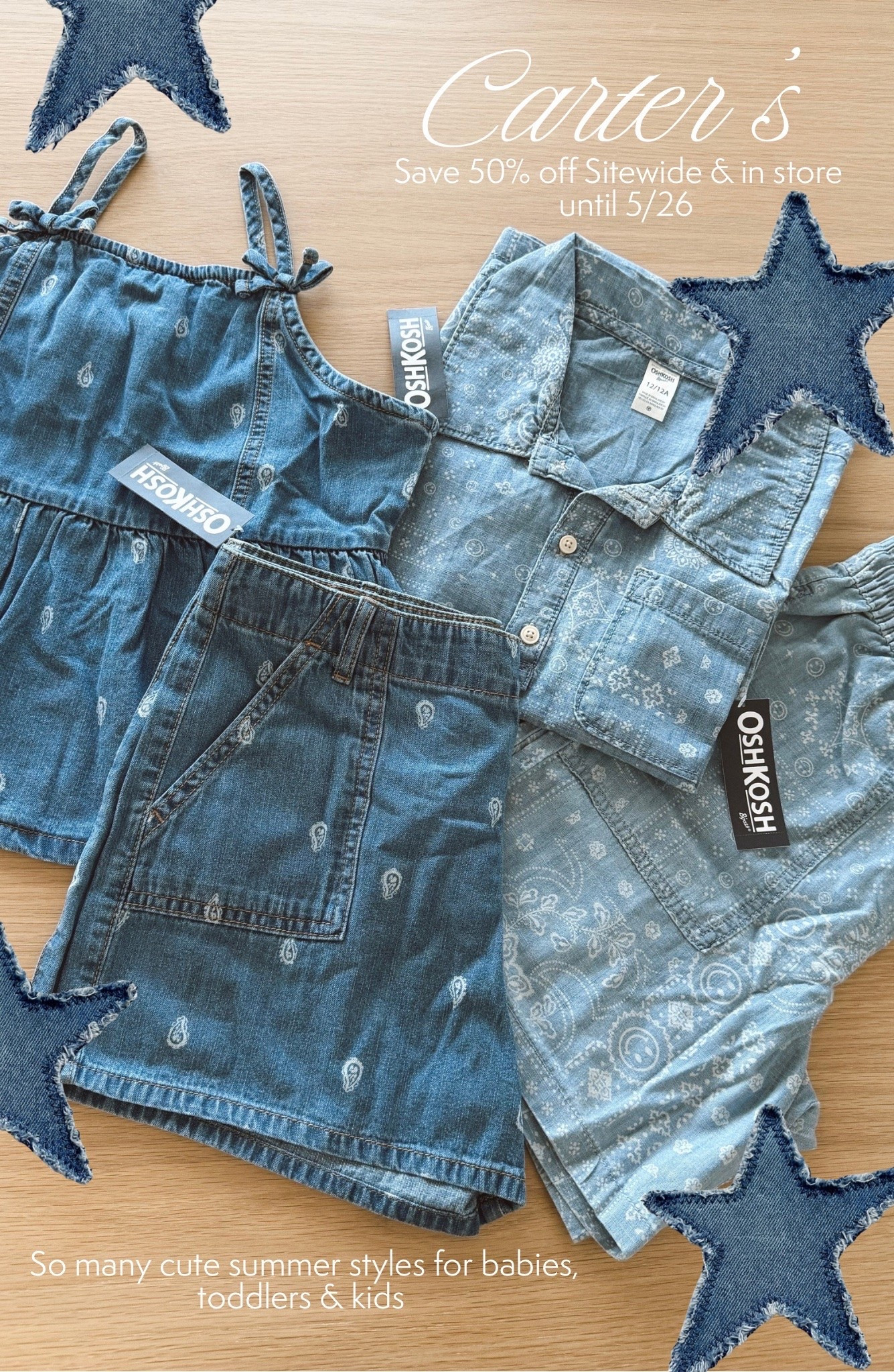 @Carters Memorial Day Sale is live! Save 50% off sitewide + in store until 5/26. They have the most adorable Summer styles for babies, toddler & big kids 🐚 Save on cutie Summer pjs, swimsuits & cute outfits + more. 

@oshkoshkids #CartersPartner #Carters #kidsstyle #kidsfashion #summerstyle #memorialdaysale #salealert #ltkkids #ltkbaby

#LTKSaleAlert #LTKBaby #LTKKids