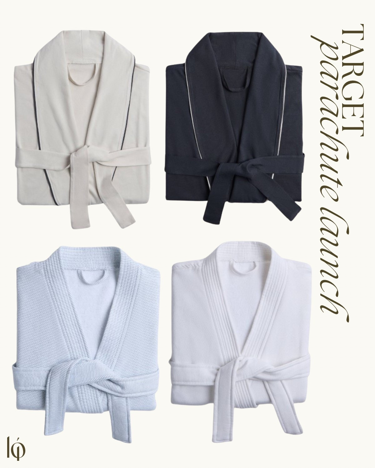 Parachute’s exclusive collection for Target has officially launched! Discover over 200 luxurious bedding and bath essentials—crafted for softness and style—now available in-store and online, with most items under $90.

	•	#ParachuteForTarget
	•	#TargetStyle
	•	#LuxuryForLess
	•	#CozyAtHome
	•	#TargetHome
	•	#BeddingGoals
	•	#BathroomRefresh
	•	#SoftestSheets
	•	#LuxeForLess