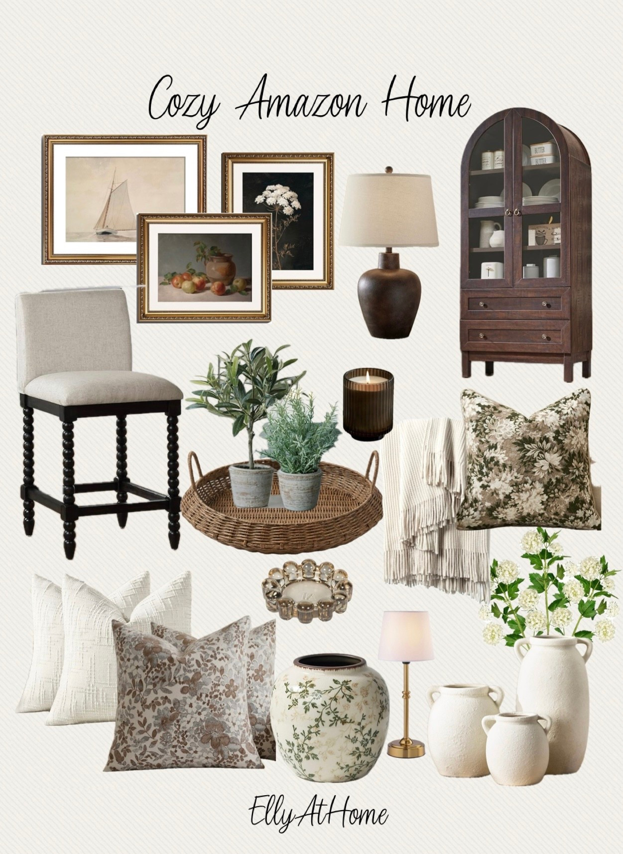 Cozy Amazon home finds! Cabinets, artwork, vases, florals, candles, trays, throw pillows, blankets, kitchen stool and more early spring home decor accessories! 

#LTKHome #LTKSaleAlert