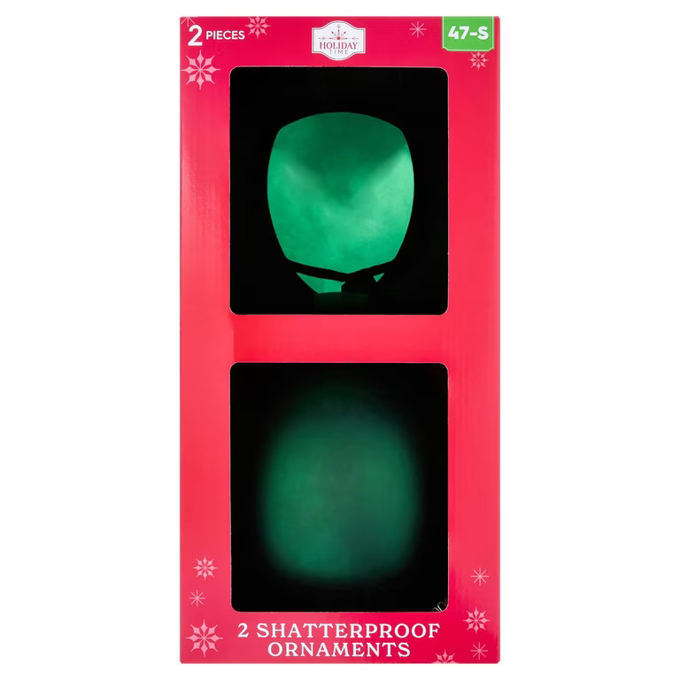 2-Count Green Jumbo Ball Shatterproof Christmas Ornaments, 8.5", by Holiday Time | Walmart (US)