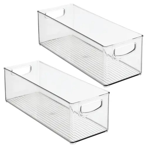 mDesign Plastic Stackable Pantry Bin with Handles, Set of 2, Clear, Made in USA at Nordstrom | Nordstrom