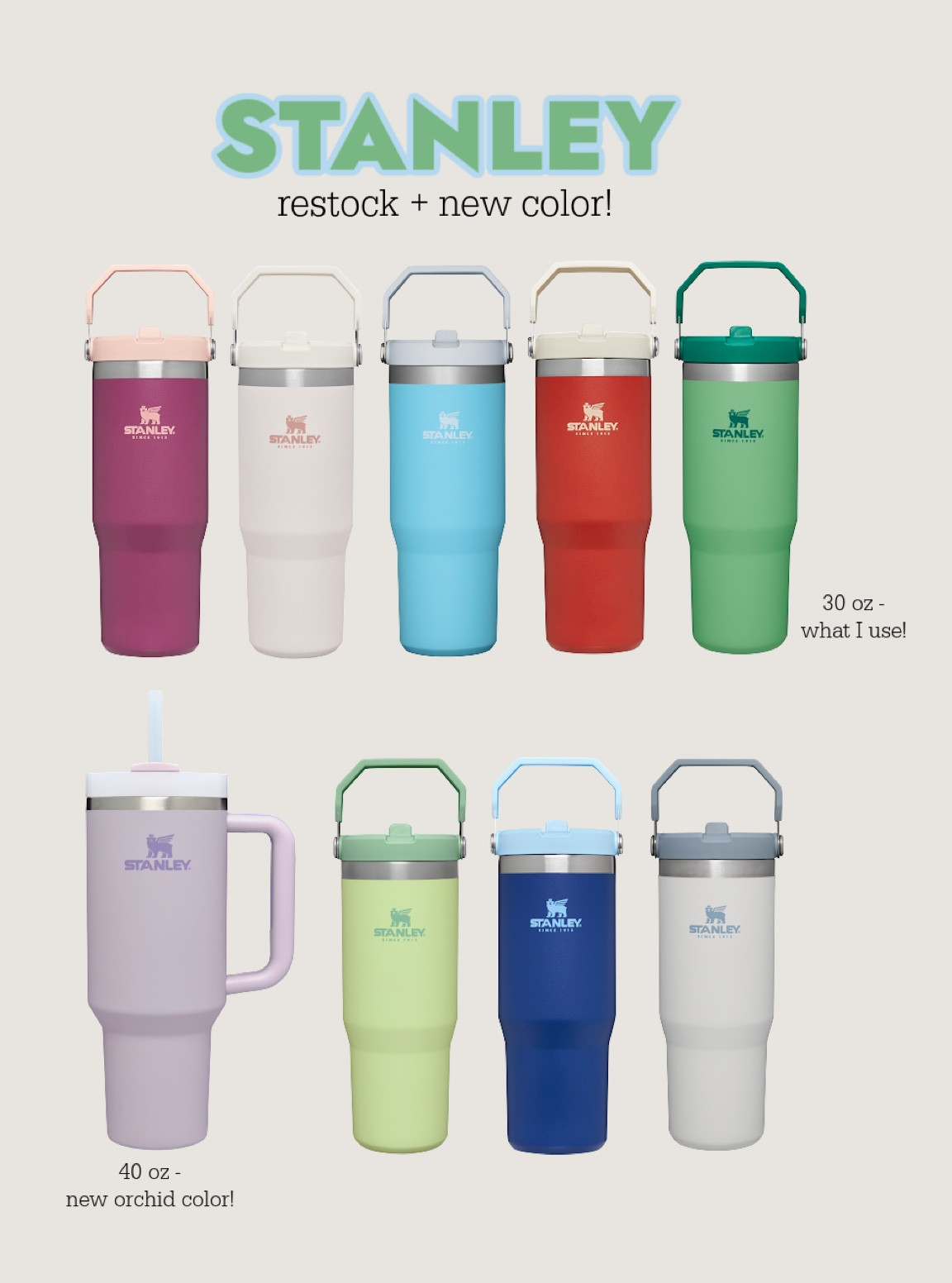 MY FLIP TOP STANLEY IS BACK IN STOCK!! (Personal favorite as opposed to the standard straw) but both are great! 

#LTKtravel #LTKFind #LTKunder100