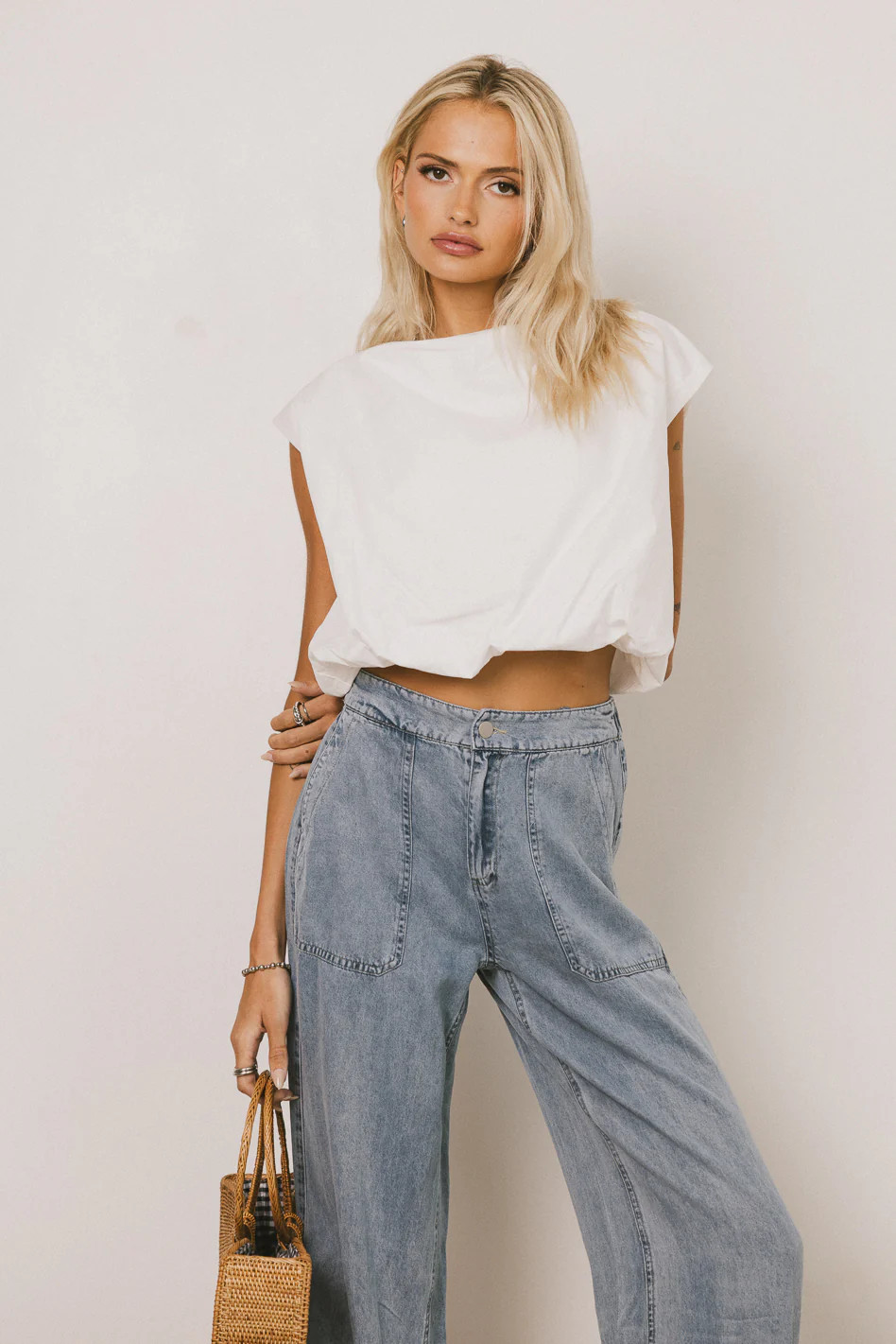 Rich Bubble Top in White | Böhme US