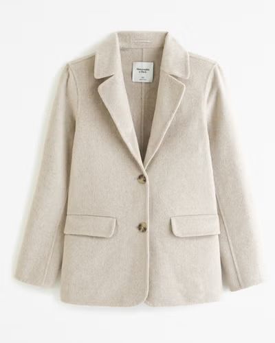 Women's Double-Cloth Wool-Blend Blazer Coat | Women's Clearance | Abercrombie.com | Abercrombie & Fitch (US)