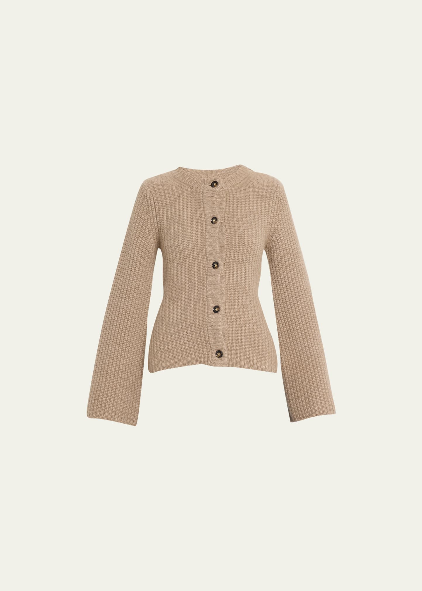 Loulou Studio Rasa Cashmere Ribbed Button-Front Cardigan | Bergdorf Goodman