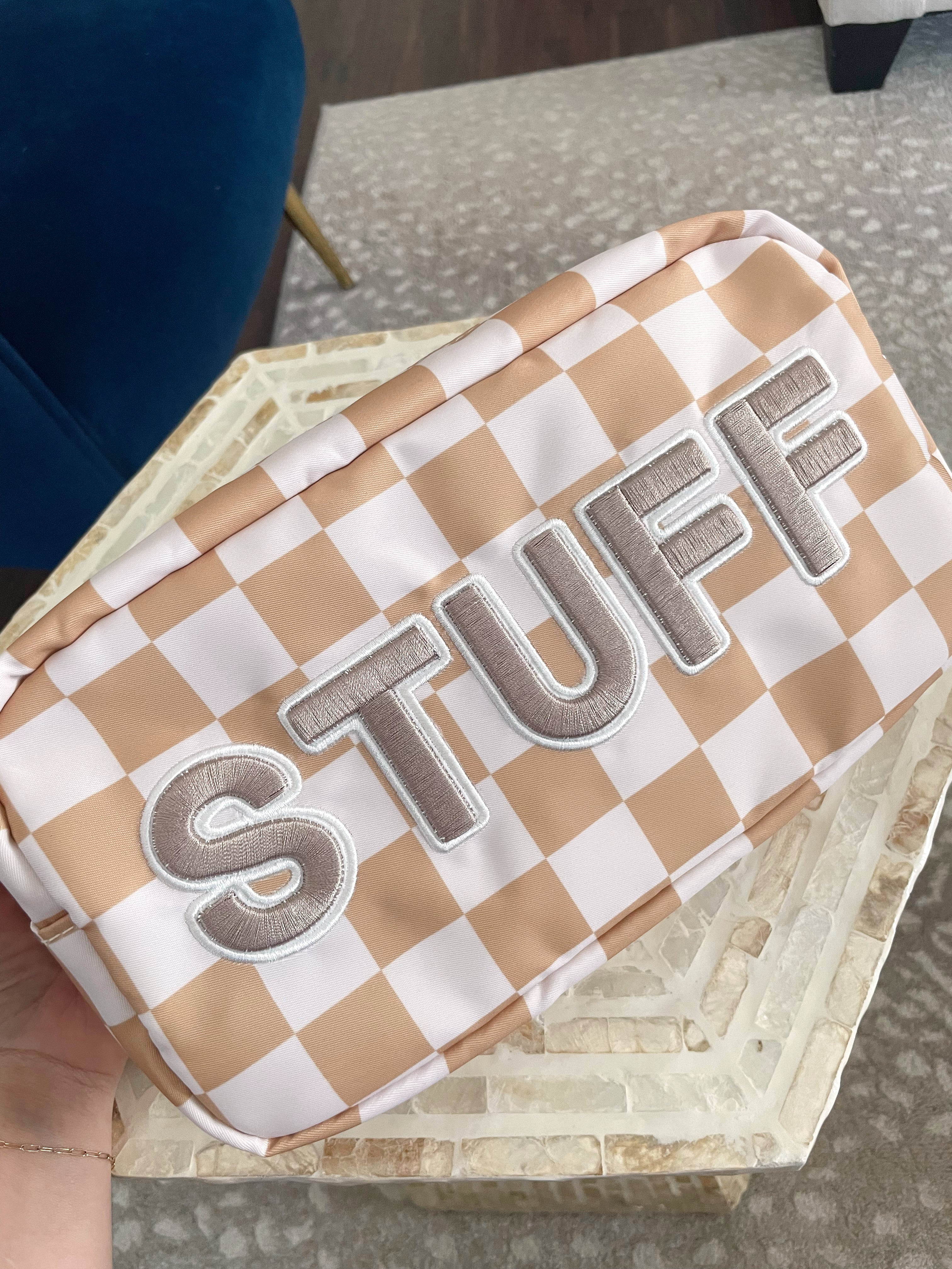 Stuff Large Bag - Tan Checkered | KenzKustomz