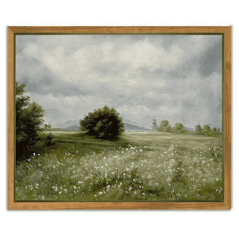 Drsoum Framed Canvas Wall Art Vintage Classical Oil Painting Grassland Room Decor for Bathroom Be... | Walmart (US)