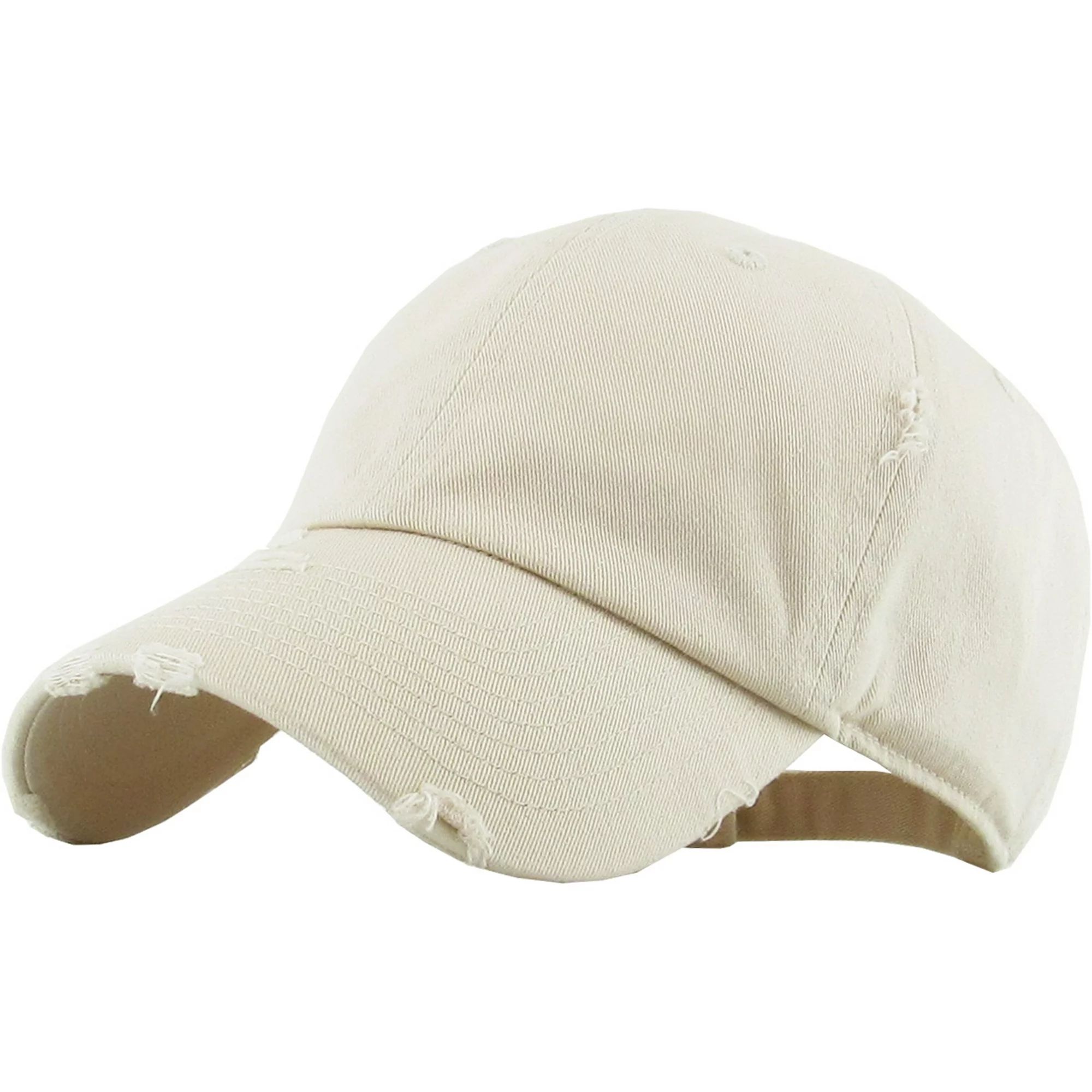 Washed Solid Vintage Distressed Cotton Dad Hat Adjustable Baseball Cap Polo Style | Walmart (US)
