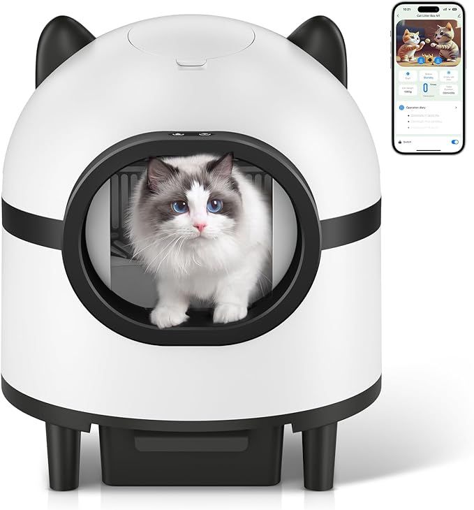 Amztoy Self Cleaning Cat Litter Box, Large Automatic Cat Litter Box for Multiple Cats with APP Co... | Amazon (US)