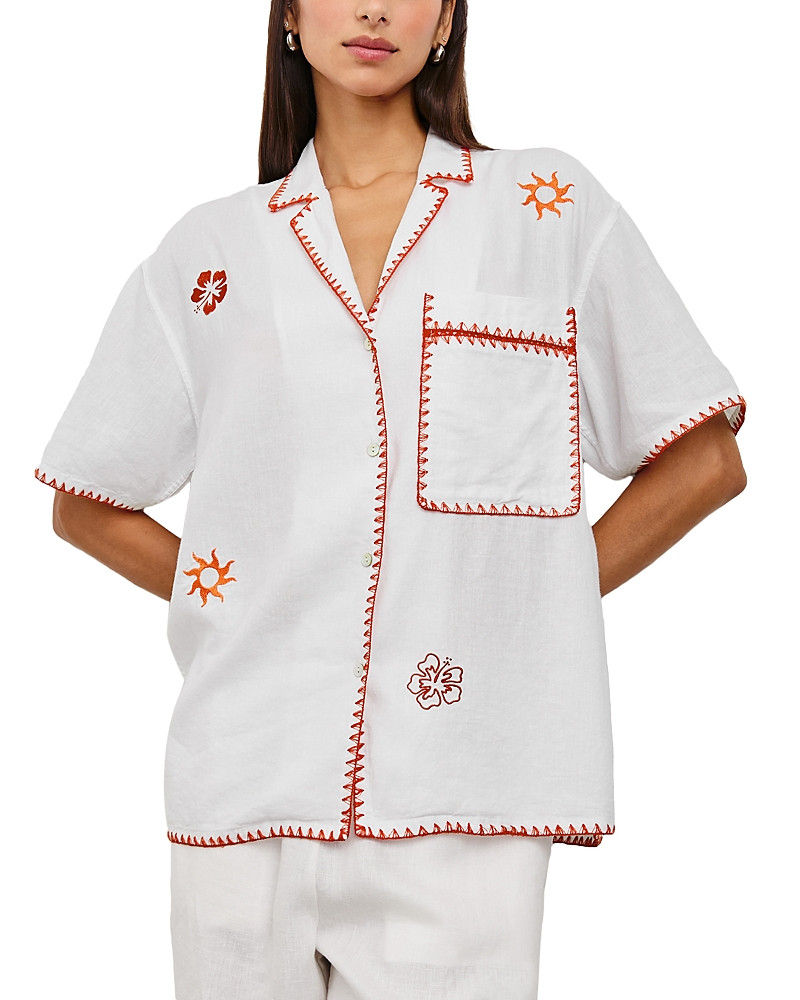 Rails Island Embroidered Relaxed Fit Linen Shirt | Bloomingdale's (US)