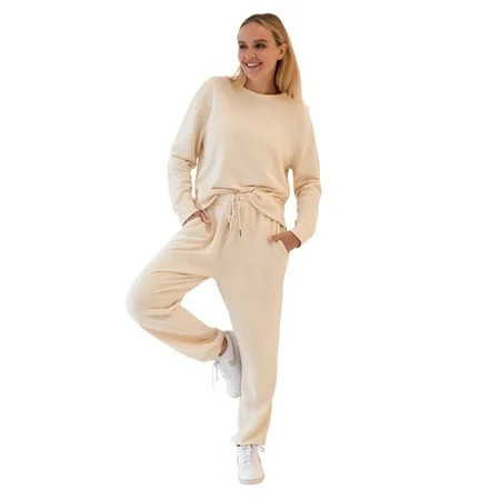 Hard Tail Women s French Terry Sweatshirt and Pant Set 2-Piece Sizes S-3X | Walmart (US)