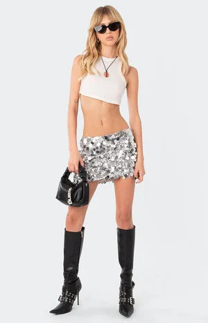 Edikted Sabina Low Rise Sequin Mini Skirt | PacSun