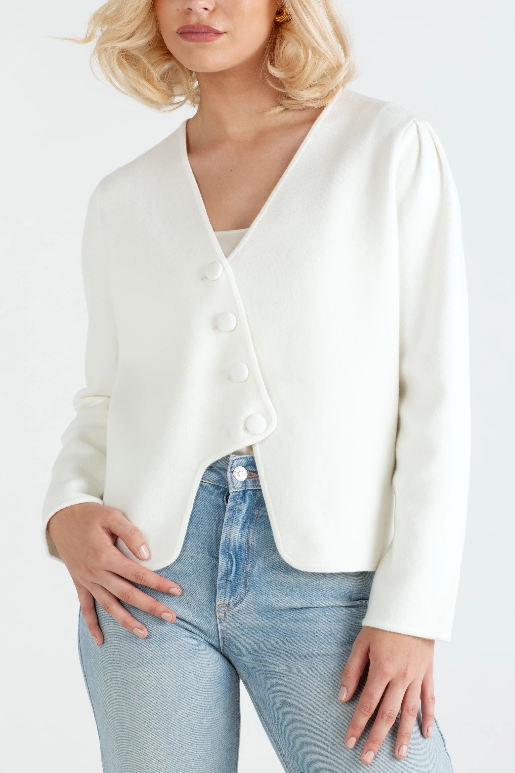 The Clara | Wave Cardigan Cream | Sinead Keary