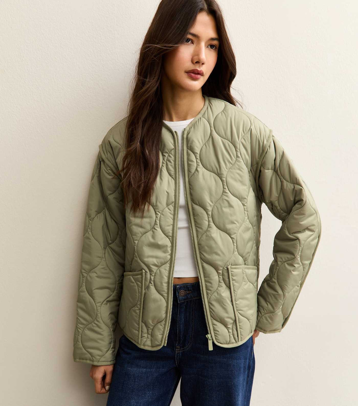 Light Khaki Quilted Padded Jacket | New Look | New Look (UK)