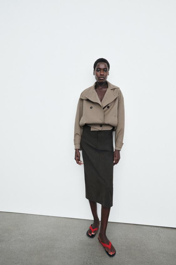 ZW COLLECTION STRAIGHT MIDI SKIRT | Zara US